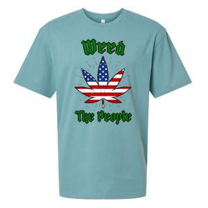 Weed The People Marijuana Usa Flag Funny Sueded Cloud Jersey T-Shirt