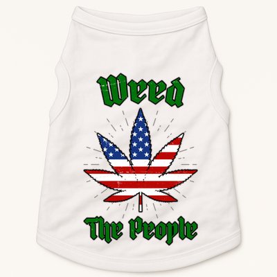 Weed The People Marijuana Usa Flag Funny Doggie Tank