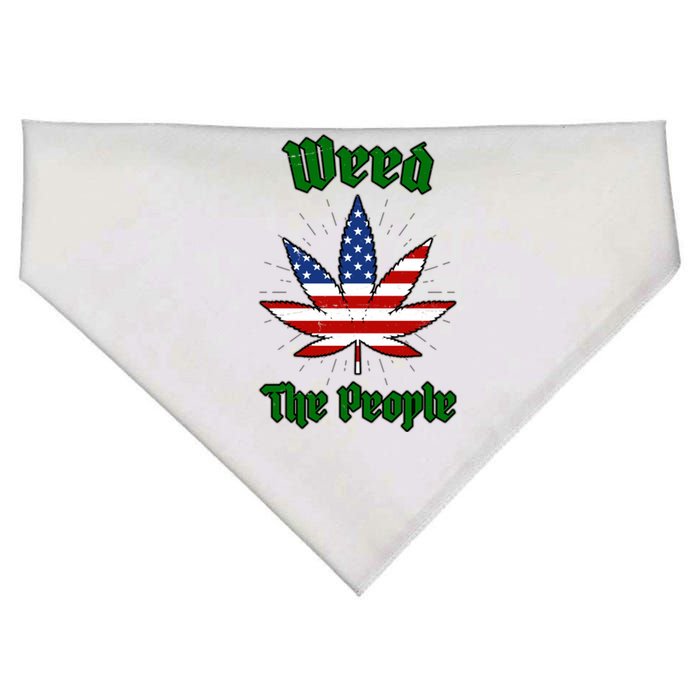 Weed The People Marijuana Usa Flag Funny USA-Made Doggie Bandana