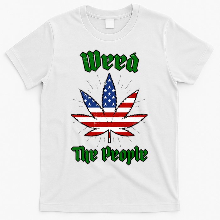 Weed The People Marijuana Usa Flag Funny T-Shirt