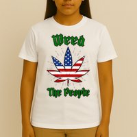 Weed The People Marijuana Usa Flag Funny T-Shirt