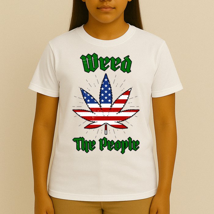 Weed The People Marijuana Usa Flag Funny T-Shirt