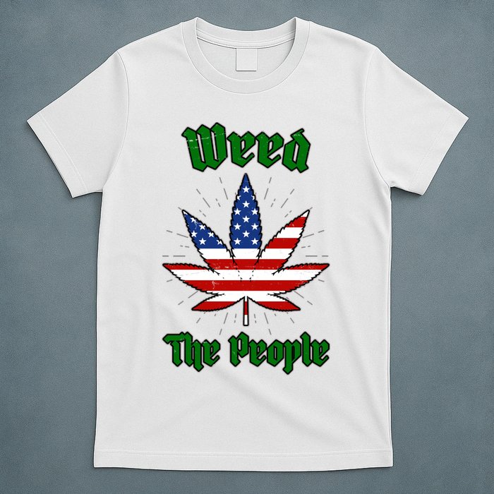 Weed The People Marijuana Usa Flag Funny T-Shirt