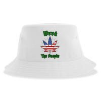 Weed The People Marijuana Usa Flag Funny Sustainable Bucket Hat