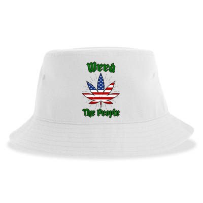 Weed The People Marijuana Usa Flag Funny Sustainable Bucket Hat