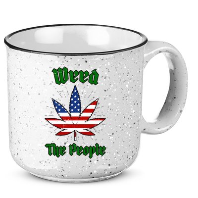 Weed The People Marijuana Usa Flag Funny 15oz Campfire Ceramic Mug