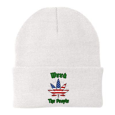 Weed The People Marijuana Usa Flag Funny Knit Cap Winter Beanie