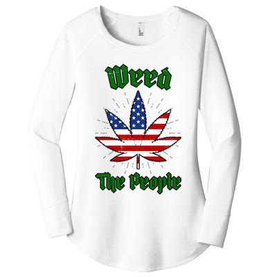 Weed The People Marijuana Usa Flag Funny Women's Perfect Tri Tunic Long Sleeve Shirt