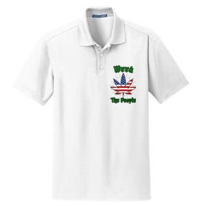 Weed The People Marijuana Usa Flag Funny Dry Zone Grid Polo