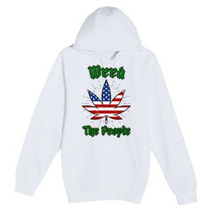 Weed The People Marijuana Usa Flag Funny Premium Pullover Hoodie