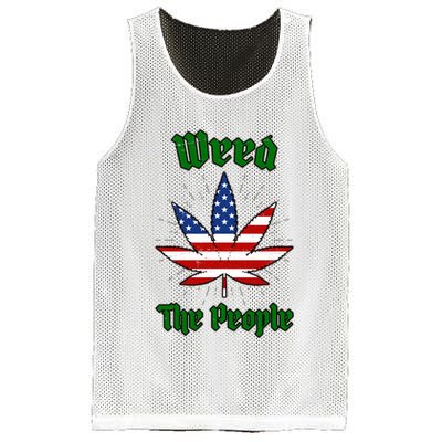 Weed The People Marijuana Usa Flag Funny Mesh Reversible Basketball Jersey Tank