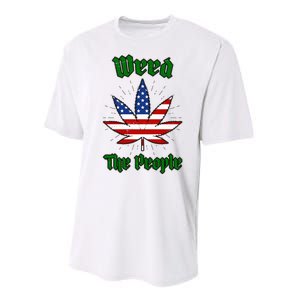 Weed The People Marijuana Usa Flag Funny Performance Sprint T-Shirt