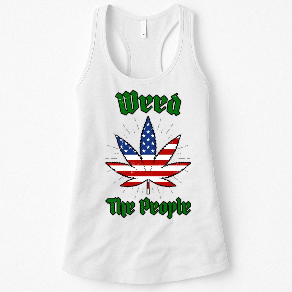 Weed The People Marijuana Usa Flag Funny Womens Tank Top