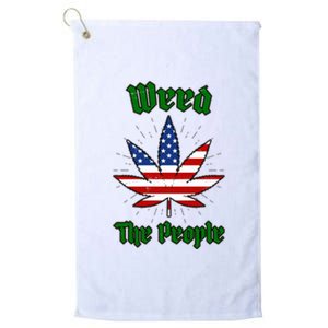 Weed The People Marijuana Usa Flag Funny Platinum Collection Golf Towel