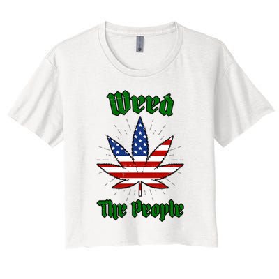 Weed The People Marijuana Usa Flag Funny Crop Top