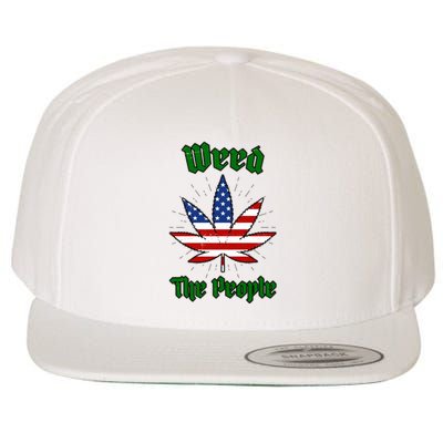 Weed The People Marijuana Usa Flag Funny Wool Snapback Cap