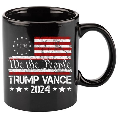 We The People Trump Vance 2024 Usa Vintage Flag 11oz C Handle Ceramic Mug