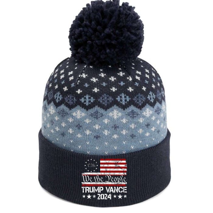 We The People Trump Vance 2024 Usa Vintage Flag The Baniff Cuffed Pom Beanie