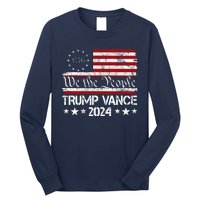 We The People Trump Vance 2024 Usa Vintage Flag Long Sleeve Shirt