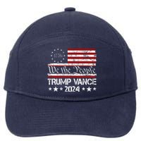 We The People Trump Vance 2024 Usa Vintage Flag 7-Panel Snapback Hat