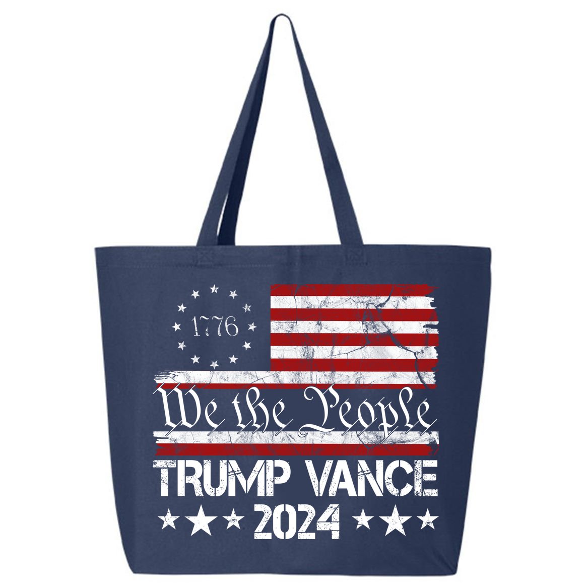 We The People Trump Vance 2024 Usa Vintage Flag 25L Jumbo Tote