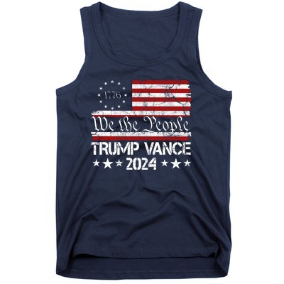 We The People Trump Vance 2024 Usa Vintage Flag Tank Top