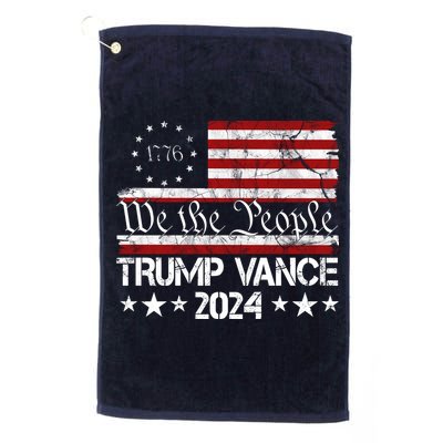 We The People Trump Vance 2024 Usa Vintage Flag Golf Towel