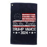 We The People Trump Vance 2024 Usa Vintage Flag Platinum Collection Golf Towel