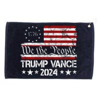 We The People Trump Vance 2024 Usa Vintage Flag Grommeted Golf Towel