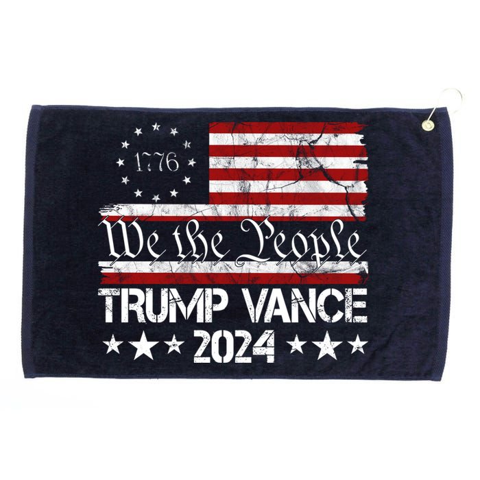 We The People Trump Vance 2024 Usa Vintage Flag Grommeted Golf Towel