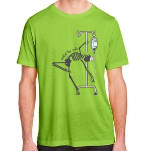 Working The Pole Funny Nurse Dancing Skeleton Halloween Cute Adult ChromaSoft Performance T-Shirt