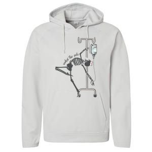 Working The Pole Funny Nurse Dancing Skeleton Halloween Cute Performance Fleece Hoodie