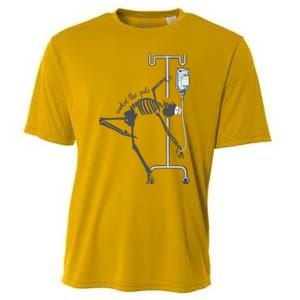 Working The Pole Funny Nurse Dancing Skeleton Halloween Cute Cooling Performance Crew T-Shirt