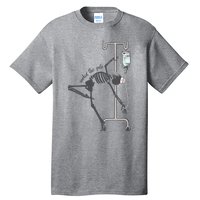 Working The Pole Funny Nurse Dancing Skeleton Halloween Cute Tall T-Shirt