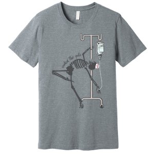 Working The Pole Funny Nurse Dancing Skeleton Halloween Cute Premium T-Shirt