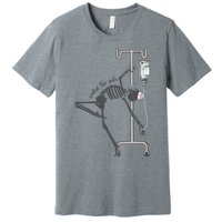 Working The Pole Funny Nurse Dancing Skeleton Halloween Cute Premium T-Shirt