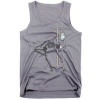 Working The Pole Funny Nurse Dancing Skeleton Halloween Cute Tank Top