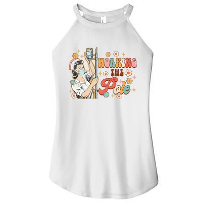 Working The Pole Icu Nurse Emergency Nursing Women’s Perfect Tri Rocker Tank