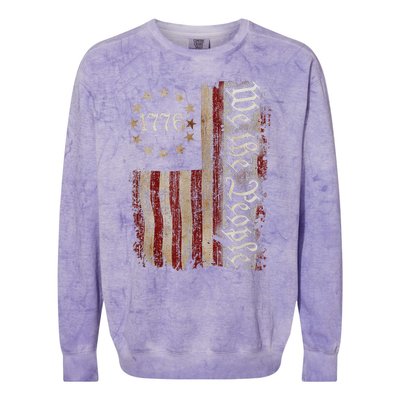 We The People American History 1776 Vintage American Flag Colorblast Crewneck Sweatshirt