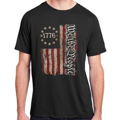 We The People American History 1776 Vintage American Flag Adult ChromaSoft Performance T-Shirt