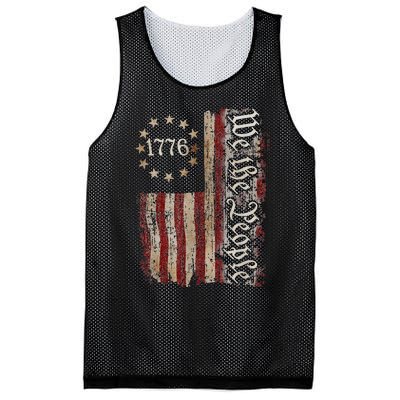 We The People American History 1776 Vintage American Flag Mesh Reversible Basketball Jersey Tank