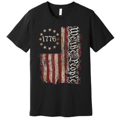 We The People American History 1776 Vintage American Flag Premium T-Shirt