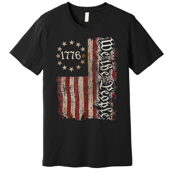 We The People American History 1776 Vintage American Flag Premium T-Shirt