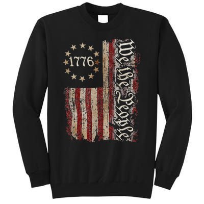 We The People American History 1776 Vintage American Flag Tall Sweatshirt