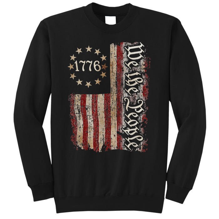 We The People American History 1776 Vintage American Flag Tall Sweatshirt