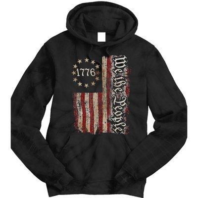 We The People American History 1776 Vintage American Flag Tie Dye Hoodie