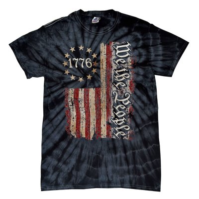 We The People American History 1776 Vintage American Flag Tie-Dye T-Shirt