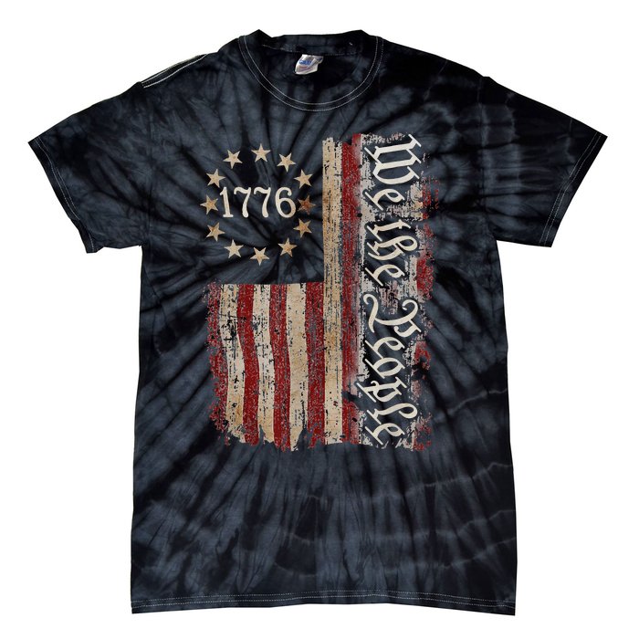 We The People American History 1776 Vintage American Flag Tie-Dye T-Shirt