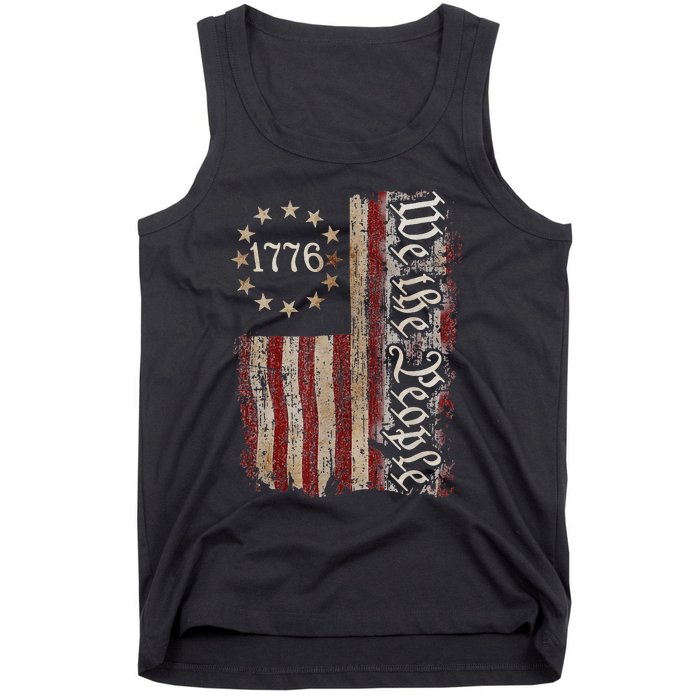 We The People American History 1776 Vintage American Flag Tank Top