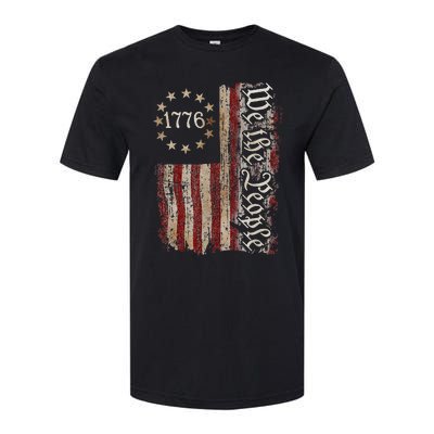 We The People American History 1776 Vintage American Flag Softstyle CVC T-Shirt